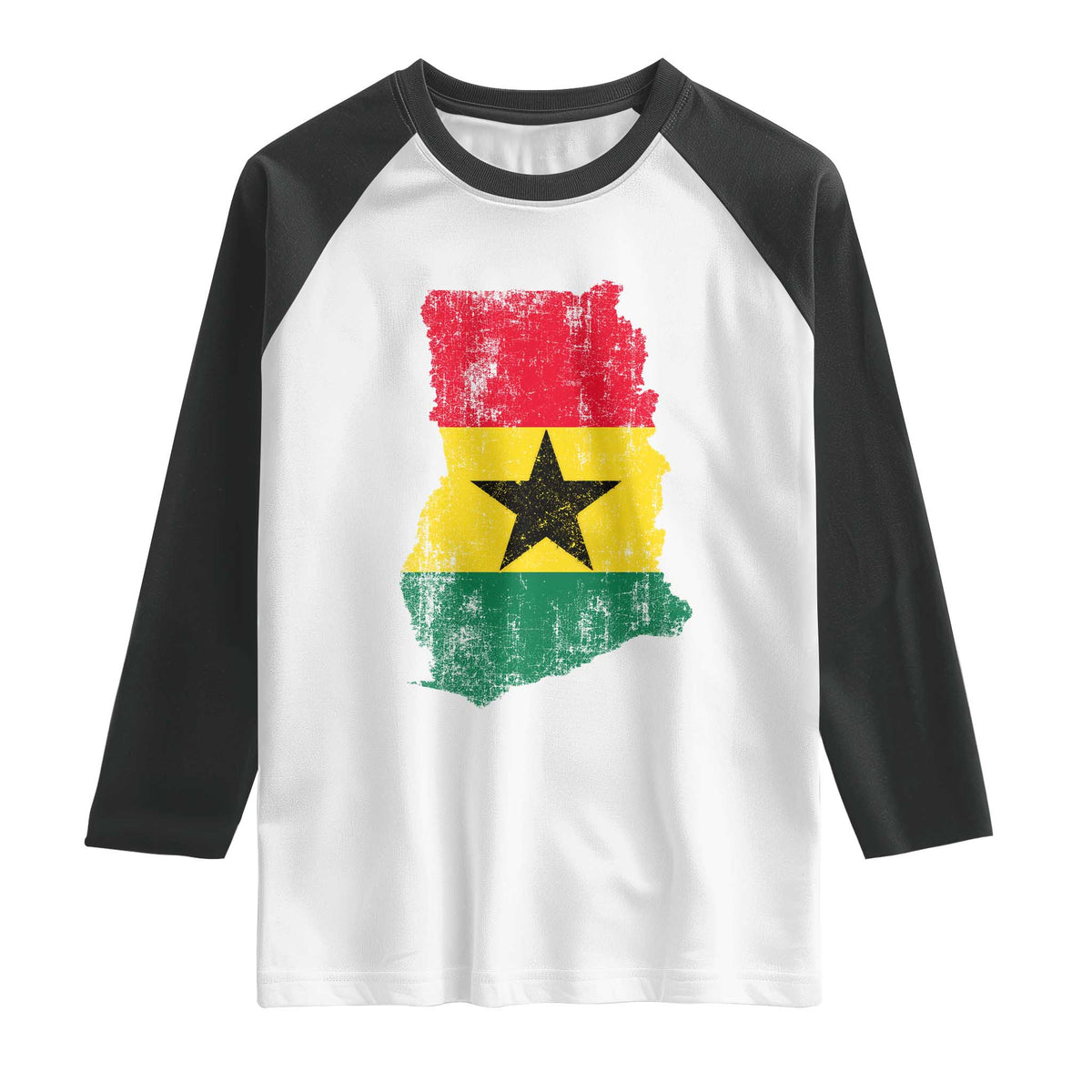 Vintage Ghana Map Flag Raglan Shirt Distressed Proud Ghanaian Heritage African Pride