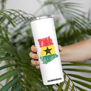 Vintage Ghana Map Flag Skinny Tumbler Distressed Proud Ghanaian Heritage African Pride