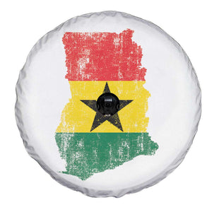 Vintage Ghana Map Flag Spare Tire Cover Distressed Proud Ghanaian Heritage African Pride