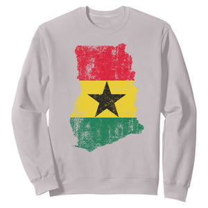 Vintage Ghana Map Flag Sweatshirt Distressed Proud Ghanaian Heritage African Pride