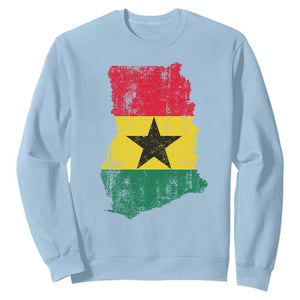 Vintage Ghana Map Flag Sweatshirt Distressed Proud Ghanaian Heritage African Pride