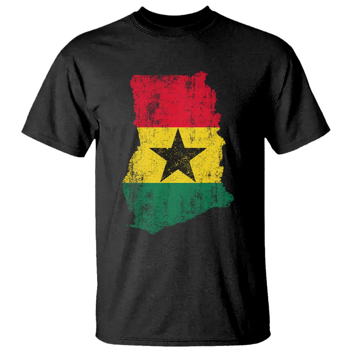 Vintage Ghana Map Flag T Shirt Distressed Proud Ghanaian Heritage African Pride