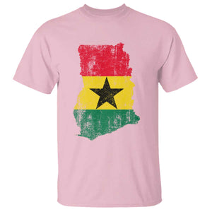 Vintage Ghana Map Flag T Shirt Distressed Proud Ghanaian Heritage African Pride