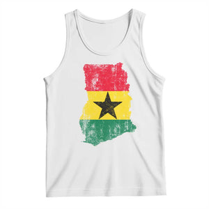 Vintage Ghana Map Flag Tank Top Distressed Proud Ghanaian Heritage African Pride