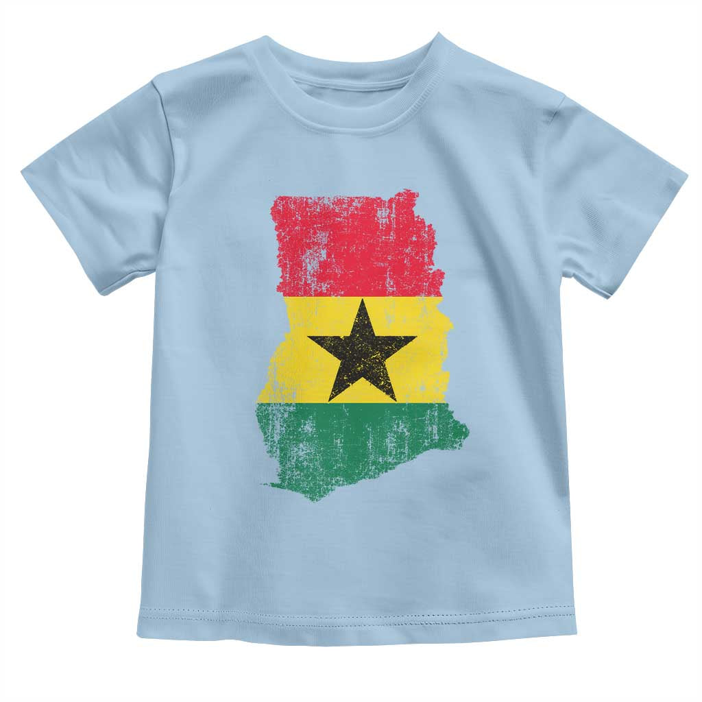 Vintage Ghana Map Flag Toddler T Shirt Distressed Proud Ghanaian Heritage African Pride
