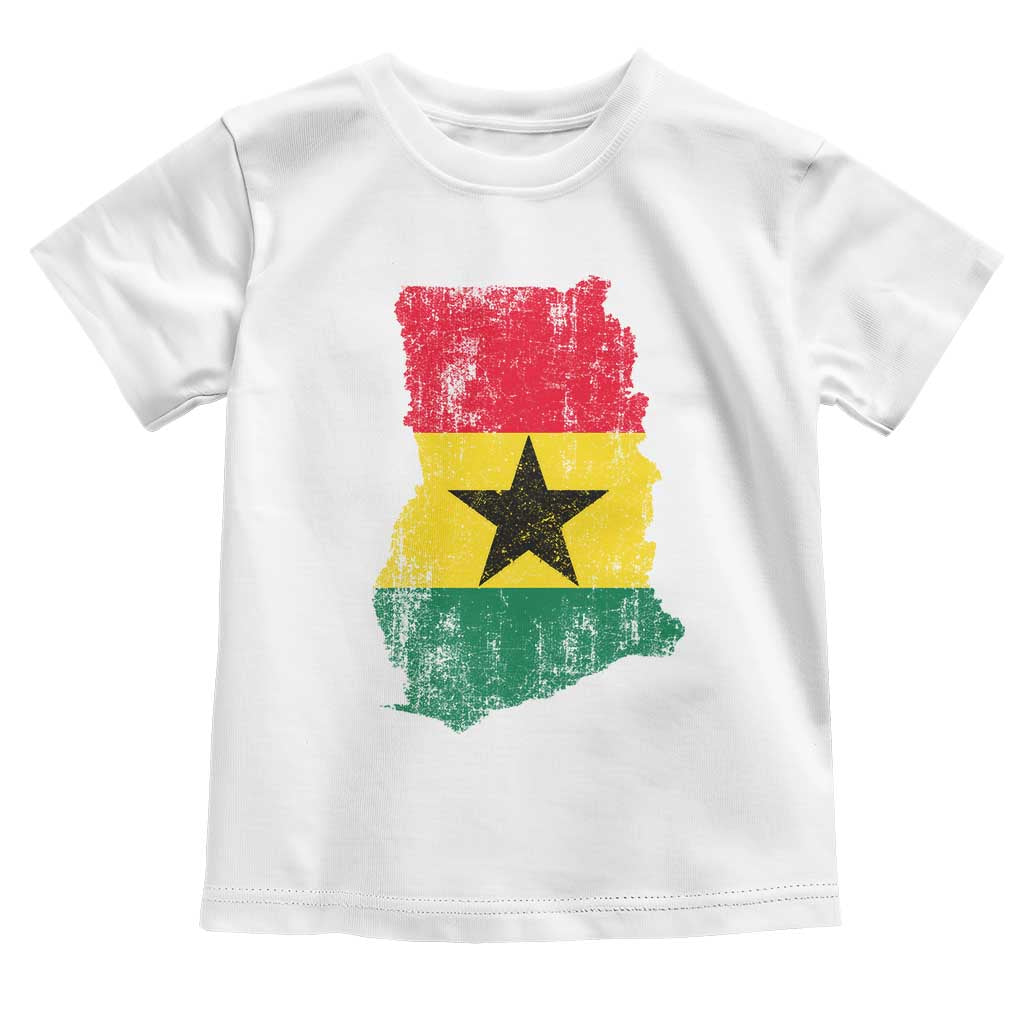 Vintage Ghana Map Flag Toddler T Shirt Distressed Proud Ghanaian Heritage African Pride