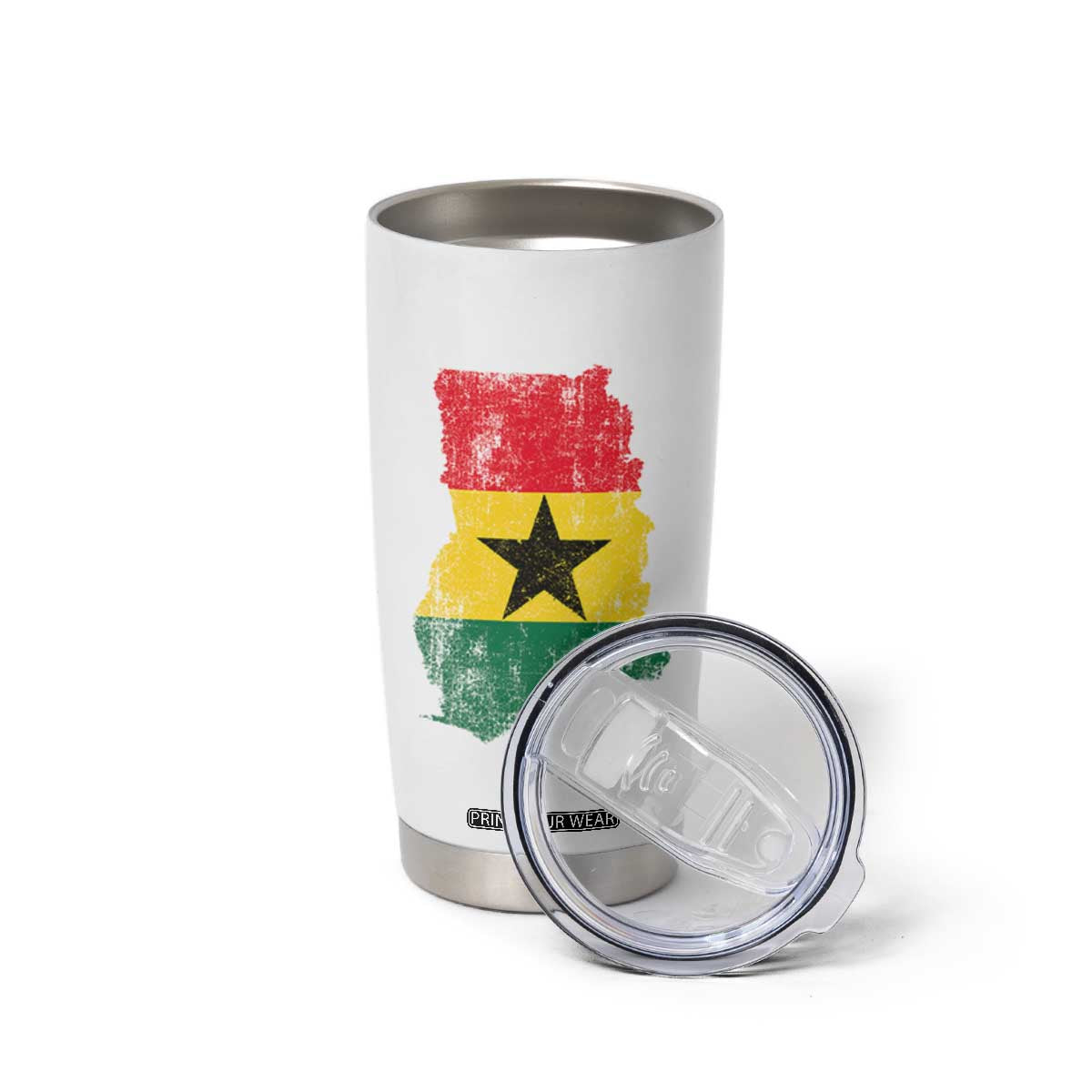 Vintage Ghana Map Flag Tumbler Cup Distressed Proud Ghanaian Heritage African Pride