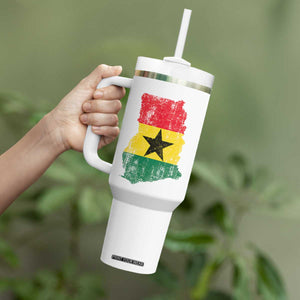 Vintage Ghana Map Flag Tumbler With Handle Distressed Proud Ghanaian Heritage African Pride