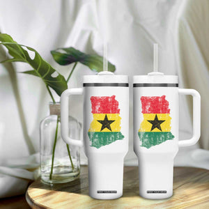 Vintage Ghana Map Flag Tumbler With Handle Distressed Proud Ghanaian Heritage African Pride