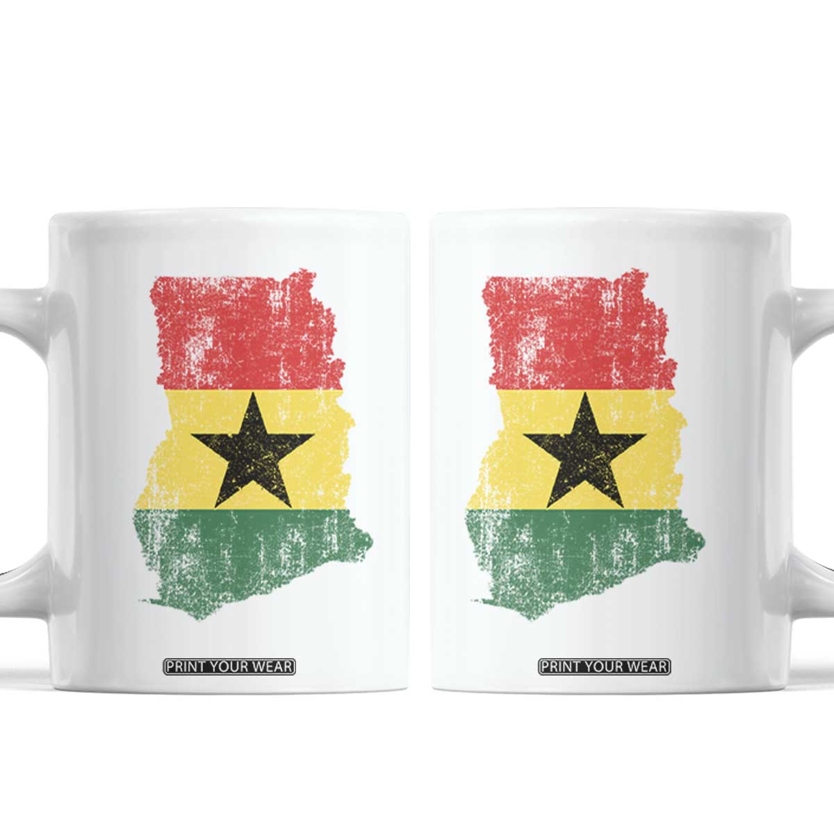 Vintage Ghana Map Flag Coffee Mug Distressed Proud Ghanaian Heritage African Pride