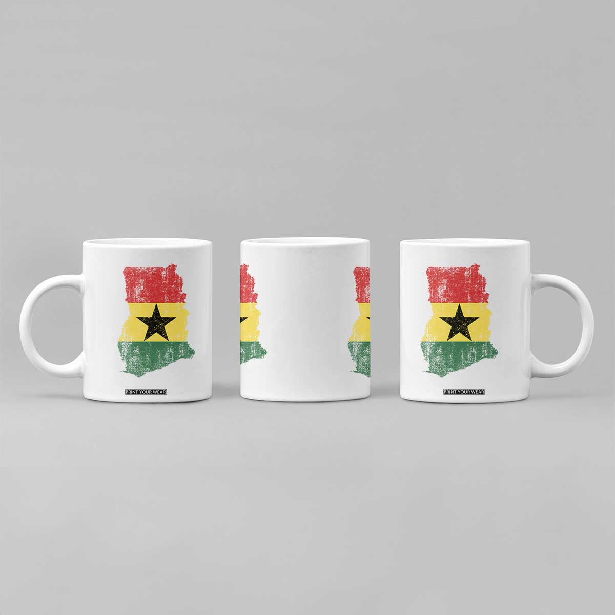 Vintage Ghana Map Flag Coffee Mug Distressed Proud Ghanaian Heritage African Pride