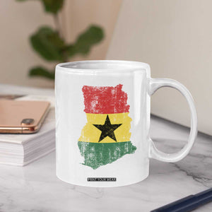 Vintage Ghana Map Flag Coffee Mug Distressed Proud Ghanaian Heritage African Pride