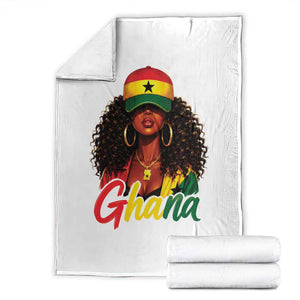 Ghanaian Princess Ghana Flag Melanin Throw Blanket Black Girls