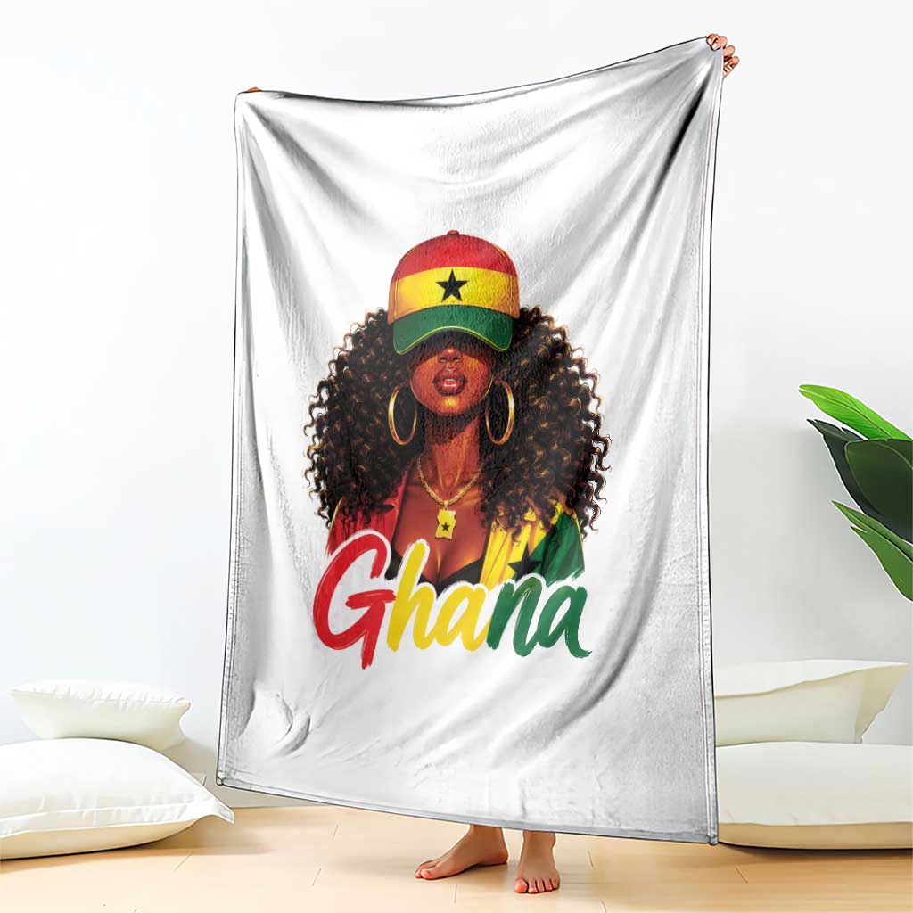 Ghanaian Princess Ghana Flag Melanin Throw Blanket Black Girls