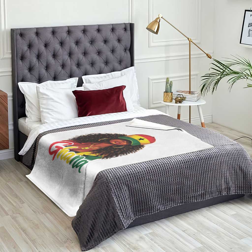 Ghanaian Princess Ghana Flag Melanin Throw Blanket Black Girls