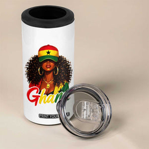Ghanaian Princess Ghana Flag Melanin 4 in 1 Can Cooler Tumbler Black Girls