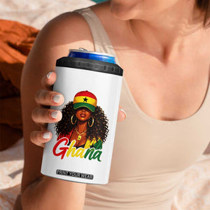 Ghanaian Princess Ghana Flag Melanin 4 in 1 Can Cooler Tumbler Black Girls