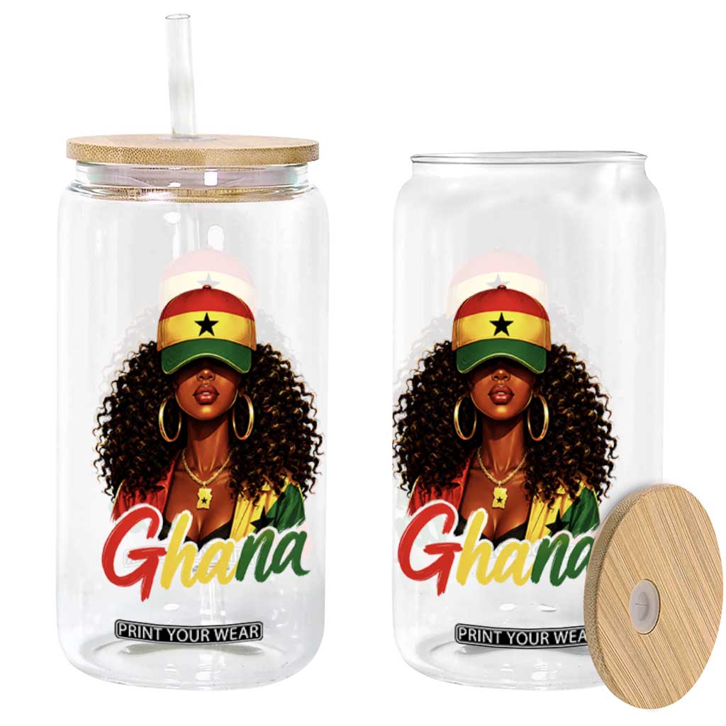 Ghanaian Princess Ghana Flag Melanin Glass Can Black Girls