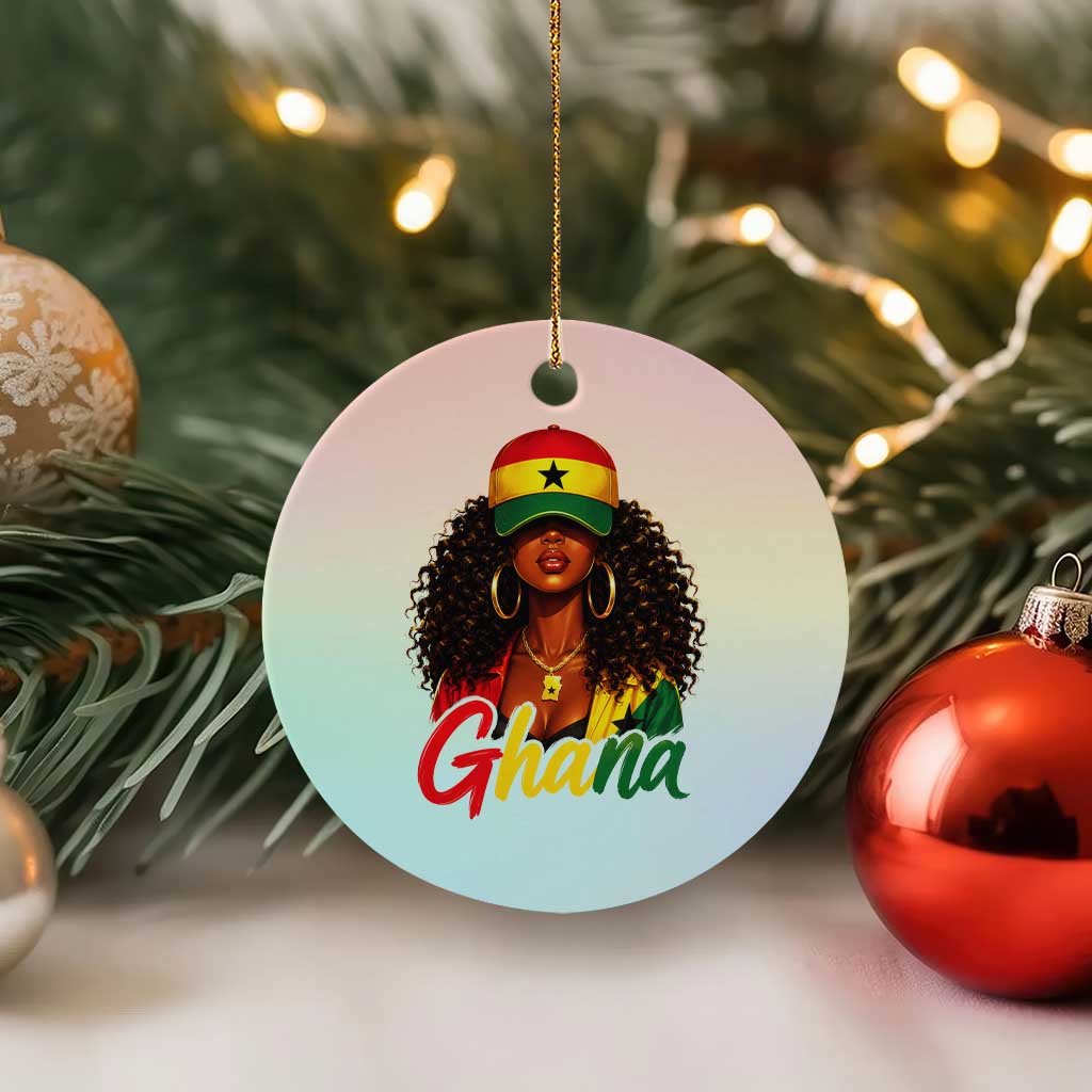 Ghanaian Princess Ghana Flag Melanin Ceramic Ornament Black Girls