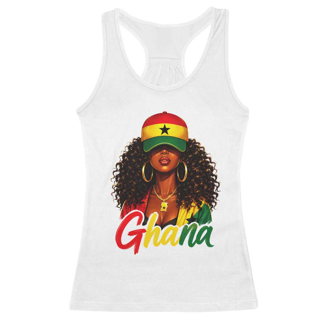 Ghanaian Princess Ghana Flag Melanin Racerback Tank Top Black Girls TS10 White Print Your Wear
