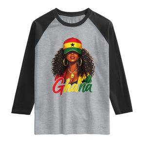 Ghanaian Princess Ghana Flag Melanin Raglan Shirt Black Girls