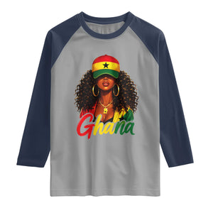 Ghanaian Princess Ghana Flag Melanin Raglan Shirt Black Girls