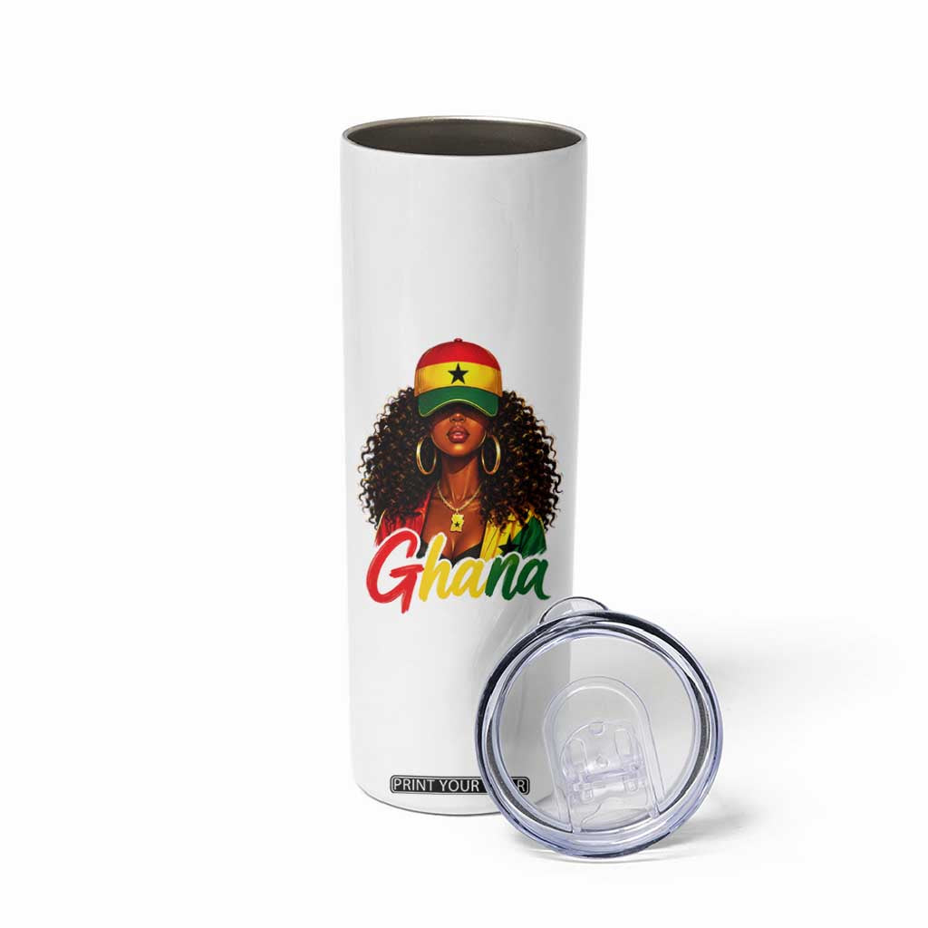 Ghanaian Princess Ghana Flag Melanin Skinny Tumbler Black Girls