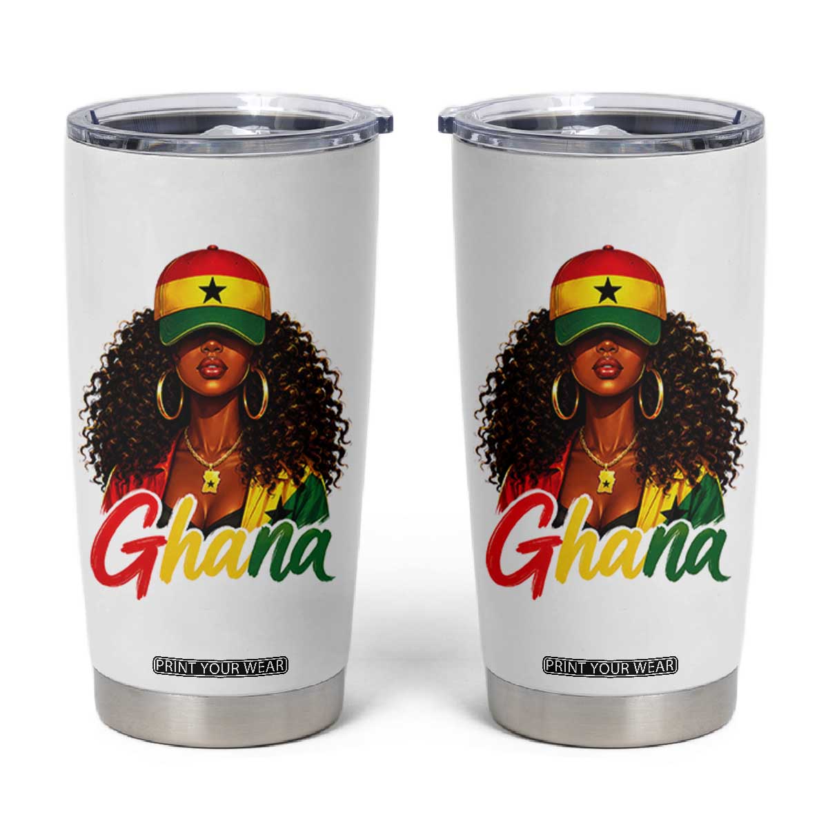 Ghanaian Princess Ghana Flag Melanin Tumbler Cup Black Girls