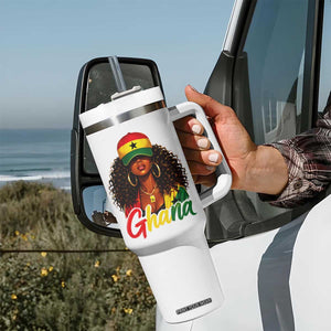 Ghanaian Princess Ghana Flag Melanin Tumbler With Handle Black Girls