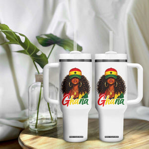 Ghanaian Princess Ghana Flag Melanin Tumbler With Handle Black Girls