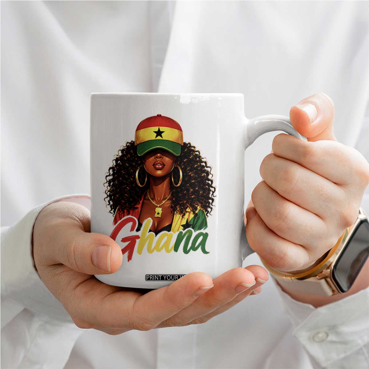Ghanaian Princess Ghana Flag Melanin Coffee Mug Black Girls