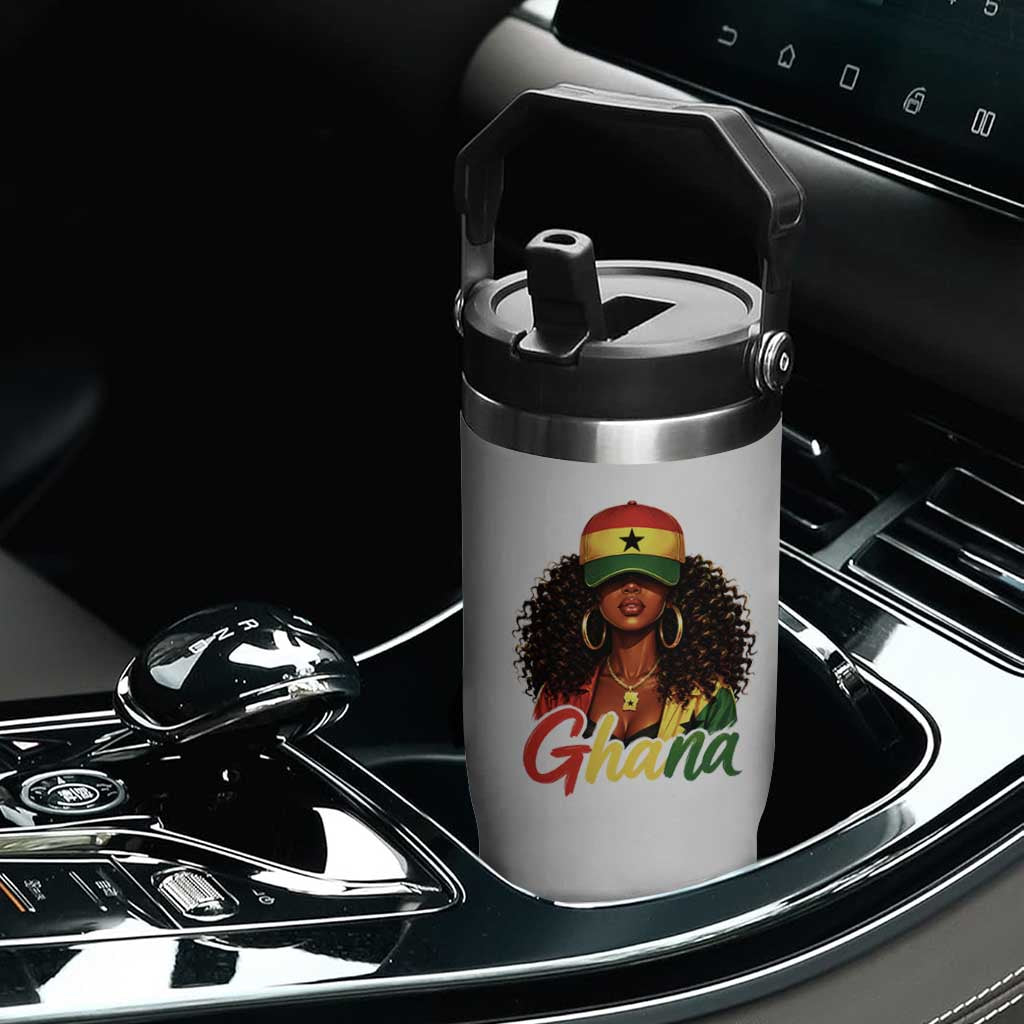 Ghanaian Princess Ghana Flag Melanin Flip Straw Tumbler Black Girls