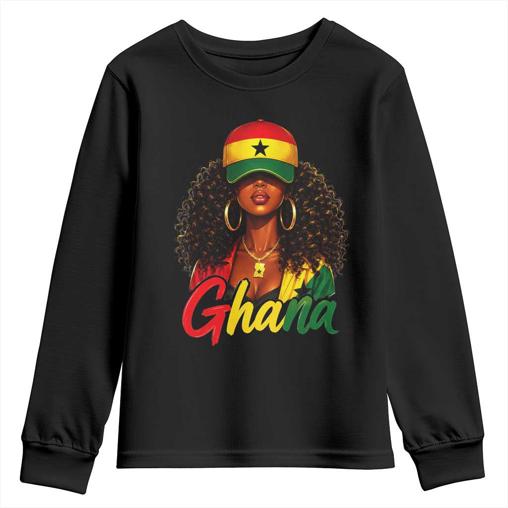 Ghanaian Princess Ghana Flag Melanin Youth Sweatshirt Black Girls