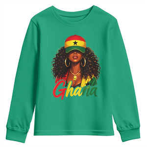 Ghanaian Princess Ghana Flag Melanin Youth Sweatshirt Black Girls