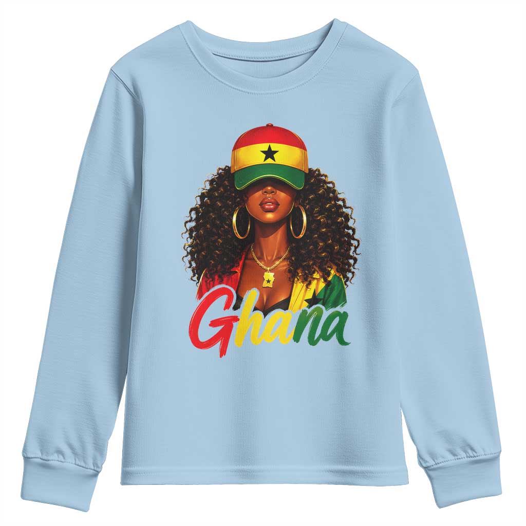 Ghanaian Princess Ghana Flag Melanin Youth Sweatshirt Black Girls