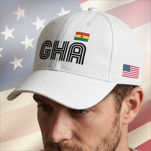 Proud Ghanaian Baseball Cap Minimalist Ghana Typography Design Ghana Flag