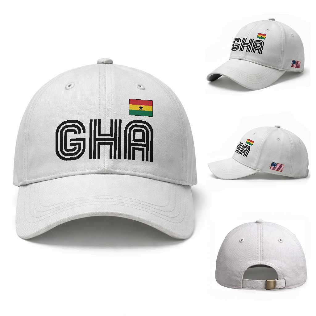Proud Ghanaian Baseball Cap Minimalist Ghana Typography Design Ghana Flag