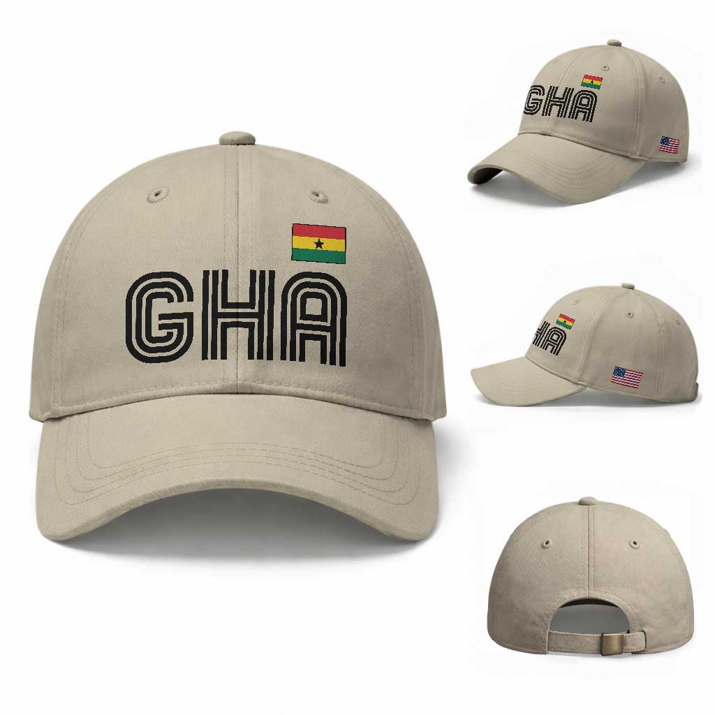 Proud Ghanaian Baseball Cap Minimalist Ghana Typography Design Ghana Flag