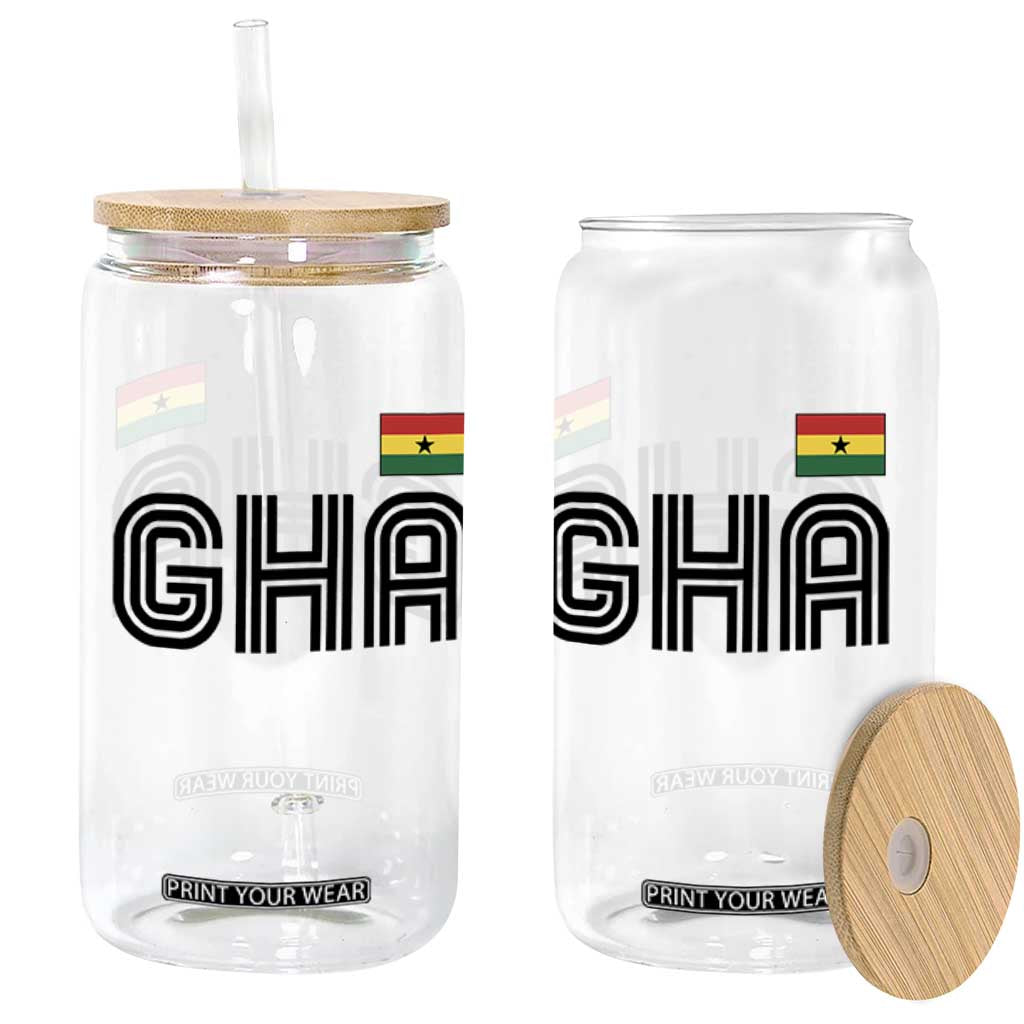 Proud Ghanaian Glass Can Minimalist Ghana Typography Design Ghana Flag