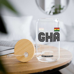 Proud Ghanaian Glass Can Minimalist Ghana Typography Design Ghana Flag