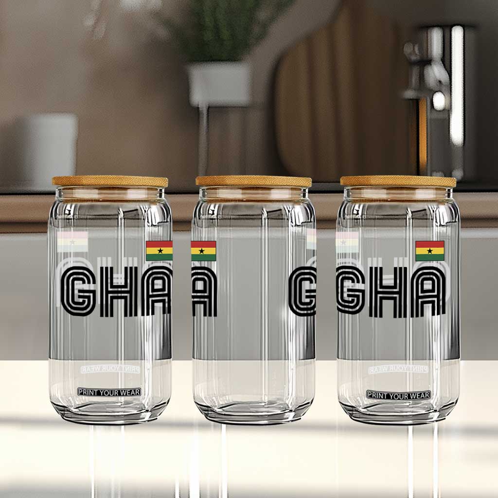 Proud Ghanaian Glass Can Minimalist Ghana Typography Design Ghana Flag