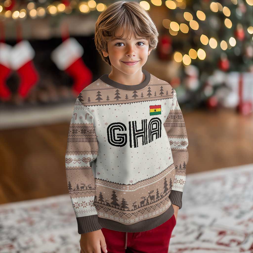 Proud Ghanaian Ugly Christmas Sweater Minimalist Ghana Typography Design Ghana Flag