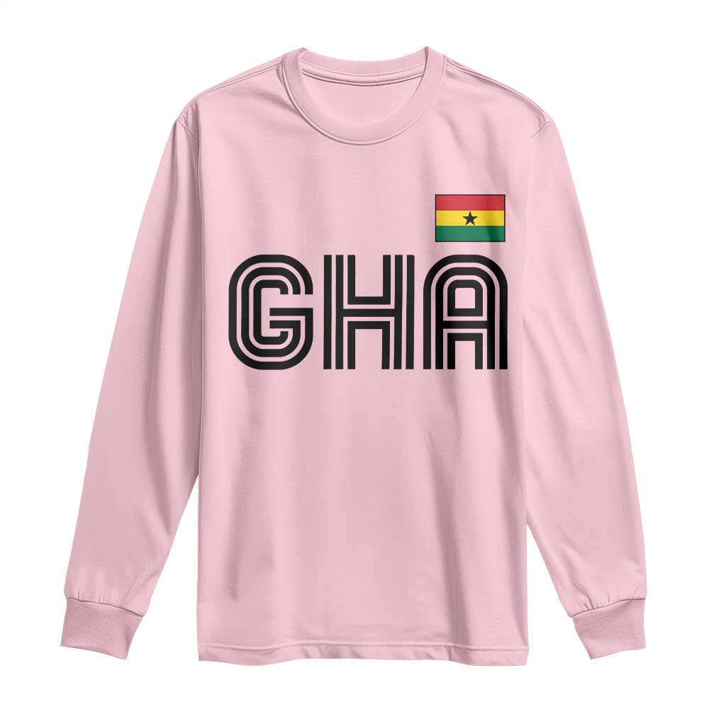 Proud Ghanaian Long Sleeve Shirt Minimalist Ghana Typography Design Ghana Flag