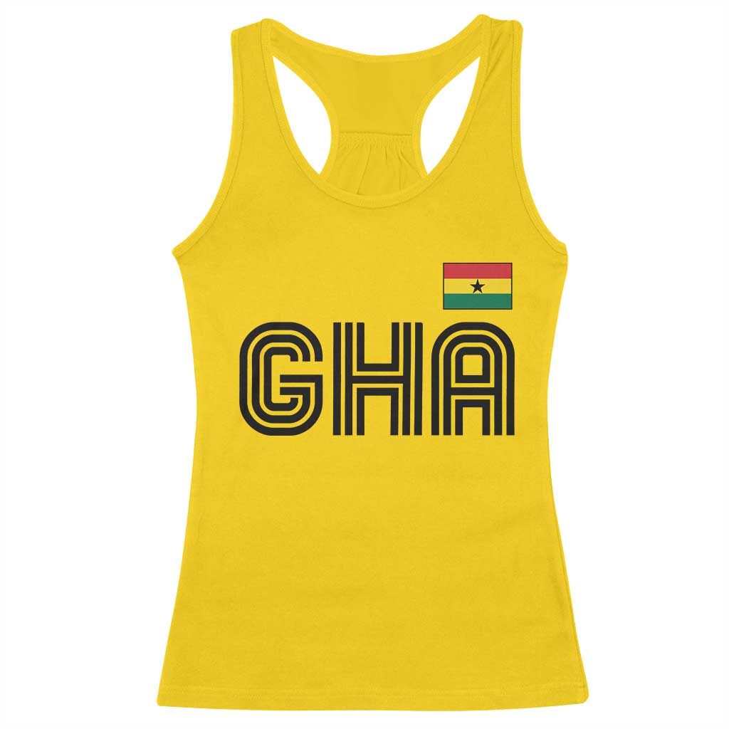 Proud Ghanaian Racerback Tank Top Minimalist Ghana Typography Design Ghana Flag TS10 Daisy Print Your Wear
