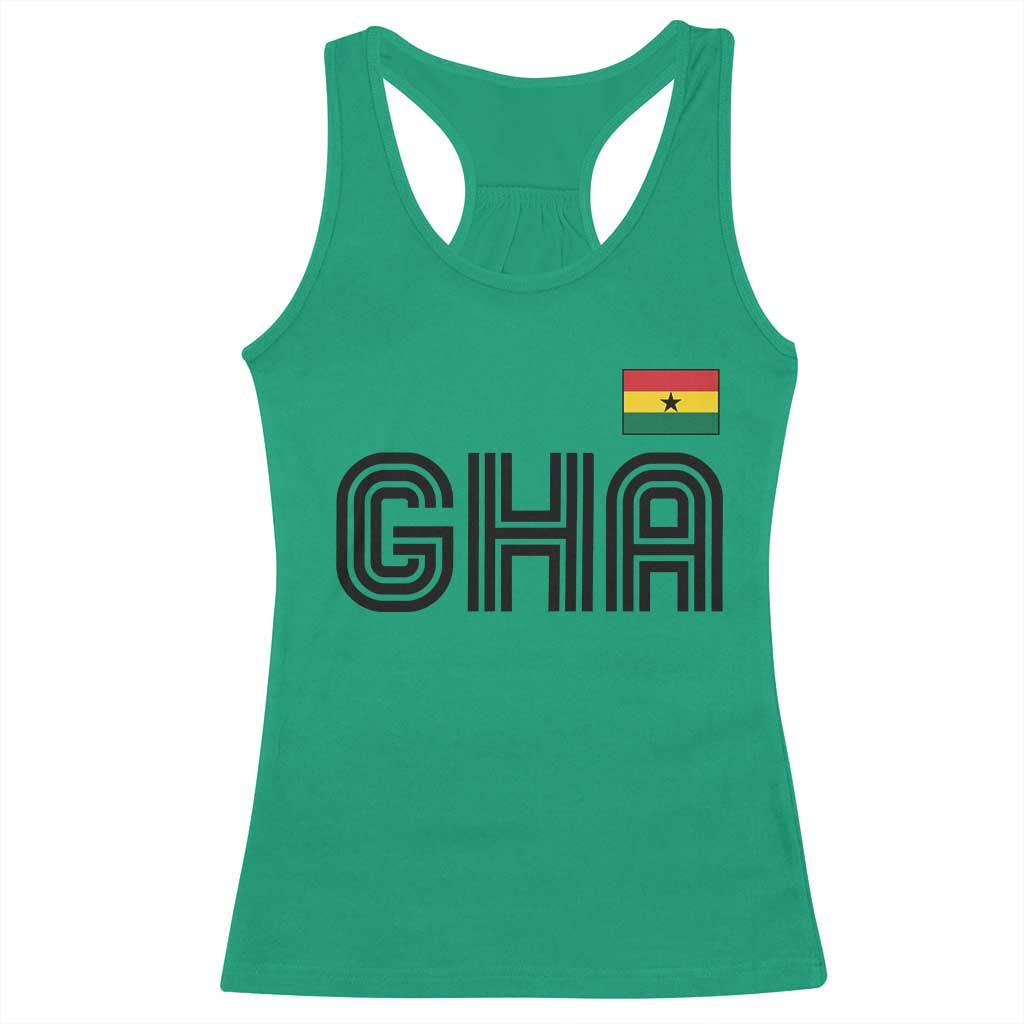 Proud Ghanaian Racerback Tank Top Minimalist Ghana Typography Design Ghana Flag