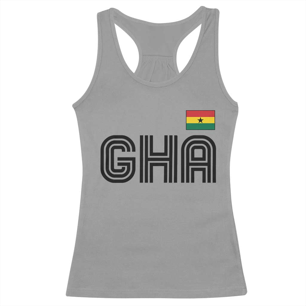 Proud Ghanaian Racerback Tank Top Minimalist Ghana Typography Design Ghana Flag