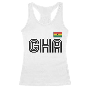 Proud Ghanaian Racerback Tank Top Minimalist Ghana Typography Design Ghana Flag