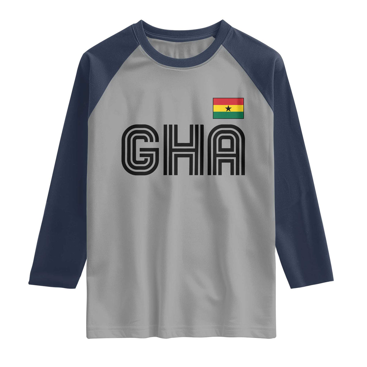 Proud Ghanaian Raglan Shirt Minimalist Ghana Typography Design Ghana Flag