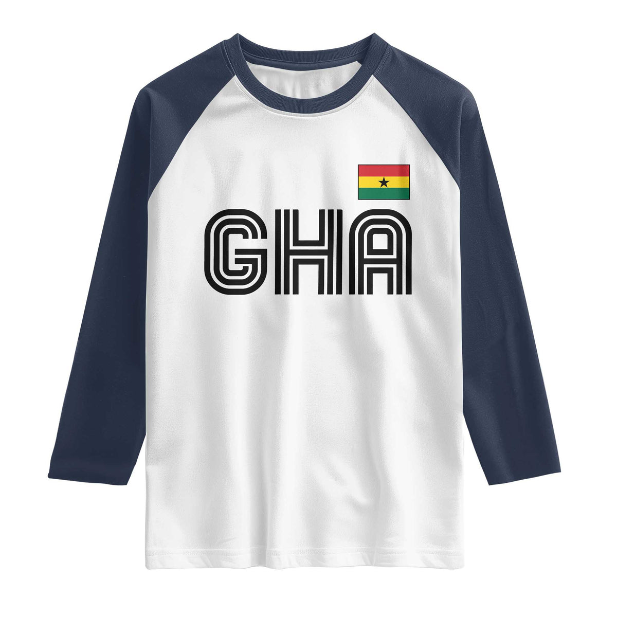 Proud Ghanaian Raglan Shirt Minimalist Ghana Typography Design Ghana Flag