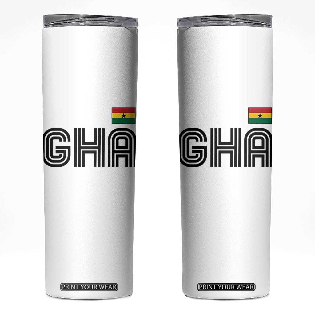 Proud Ghanaian Skinny Tumbler Minimalist Ghana Typography Design Ghana Flag